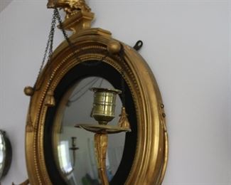 Antique giltwood bullseye mirror (one of several available)