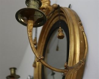 Antique giltwood bullseye mirror (one of several available)