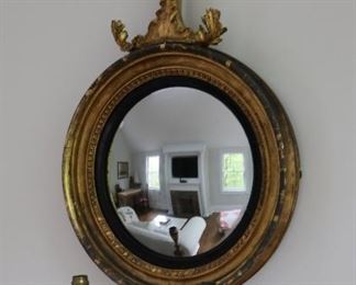 Antique bullseye mirror