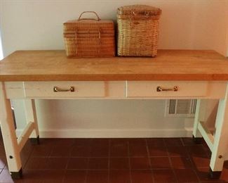 Custom butcher block kitchen island table