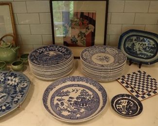 20th century transferware and majolica