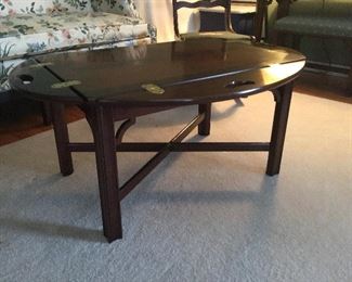12. NOW $75 Coffee table with brass hardware 40"L x 31"Wx18"H  was   $100