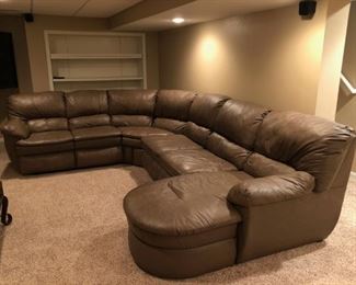 Leather Sectional with Pull Out Bed
