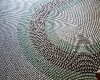 large oval braided rug - earth tones