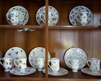 Many Royal Victoria matching tall cups and dessert plate sets