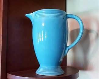 Fiesta pitcher, turquoise blue