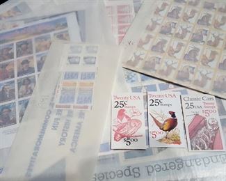 New gummed blocks, strips and sheets of stamps 