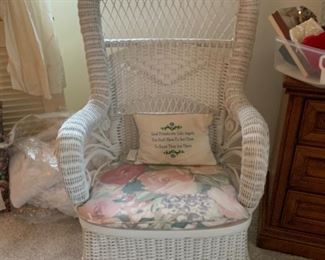 #8 - $58 - Rattan Rocking Chair - 28"W x 32"D x 19"H (to seat) x 44"H (to back of chair)