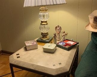 #32 - $30 - Stone Top Side Table - 23"W x 27"D x 22"H