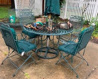 #37 - $150 - Wrought Iron Table w/ 4 chairs