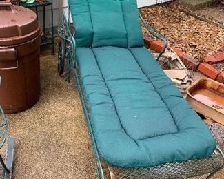#38 - $80 - Wrought Iron Chaise Lounge w/ Pad