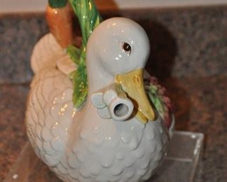 FITZ AND FLOYD, "LE CANARD" CERAMIC TEAPOT. OUR PRICE $30.00