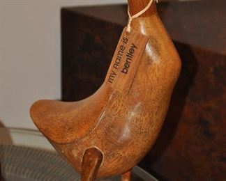 17" WOODEN DUCK BY DCUK, "MY NAME IS BENTLEY".  OUR PRICE IS $25.00.