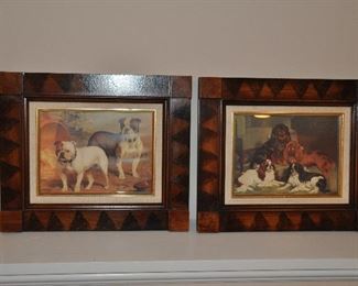 PAIR OF FRAMED AND MATTED DOG PRINTS, 13.5" W X 11"H. OUR PRICE IS $50.00 PAIR