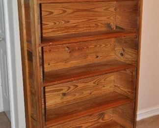 RUSTIC KNOTTY PINE CLASSIC LARGE 5 SHELF BOOKCASE BY THIS END UP FURNITURE COMPANY MADE IN THE USA, 40"W X 13"D X 67"H.  OUR PRICE IS $275.00.