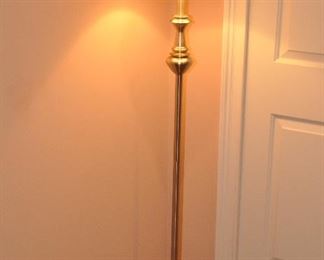 SLENDER BRUSHED ALUMINUM FLOOR LAMP WITH SHADE, 59" H.  OUR PRICE IS $85.00.