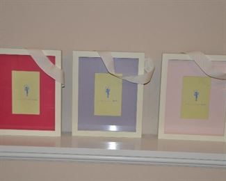 SET OF THREE POTTERY BARN HANGING FRAMES, 9" X 11".  OUR PRICE IS $35.00 FOR THE SET OF THREE.