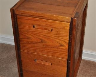 RUSTIC KNOTTY PINE CLASSIC TWO DRAWER FILE CABINET BY THIS END UP FURNITURE COMPANY MADE IN THE USA, 19"W X 25"D X 30"H.  OUR PRICE IS $200.00
