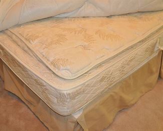 PILLOW TOP KING SIZED SERTA MATTRESS WITH SPLIT TWIN BOX SPRINGS.  OUR PRICE IS $250.00.