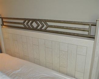 MATCHING WHITE WASHED WITH PEWTER QUEEN HEADBOARD BY LEXINGTON FURNITURE.  OUR PRICE IS $150.00