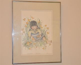 MATTED AND FRAMED LIMITED EDITION LITHOGRAPH "BASKET OF POPPIES" BY NANCY SHUMAKER PALLAN, 178/500.  OUR PRICE IS  $175.00.