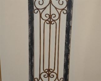 LIGHT WEIGHT RUSTIC WOOD, TIN AND METAL OUTDOOR WALL ART, 50"H X 15"W.  OUR PRICE IS $50.00.