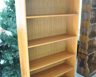 SIX SHELF BOOKCASE, 35.5"W X 11"D X 74.5"H.  OUR PRICE IS $50.00.