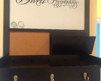 FAMILY WALL ORGANIZER" DWELL IN POSSIBILITIES", 21" X 23". OUR PRICE $85.00