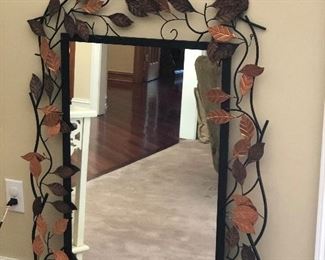 METAL LEAF SURROUND WALL MIRROR. OUR PRICE $48.00