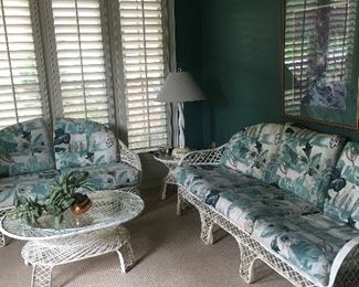 Many pieces of vintage mid-century modern Russell Woodard spun fiberglass patio furniture. They have always been inside and are in great condition.