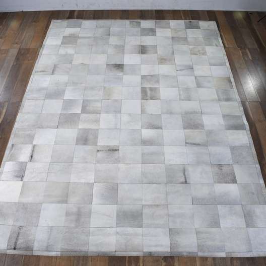 9X13' Hand Stitched Natural Cowhide Area Rug