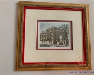 Framed Etching Vienna Landmark