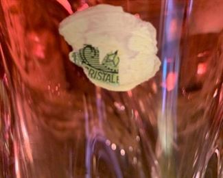 VAL SAINT LAMBERT Clear to Amberina Crystal Vase