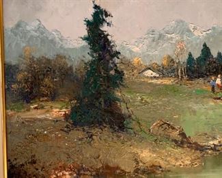 Framed Oil on Canvas Landscape Scene by WILLI BAUER