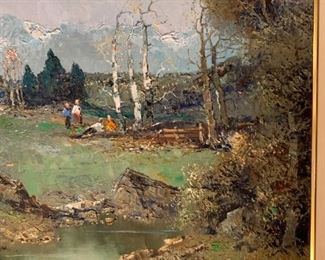 Framed Oil on Canvas Landscape Scene by WILLI BAUER