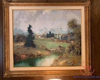 Framed Oil on Canvas Landscape Scene by WILLI BAUER
