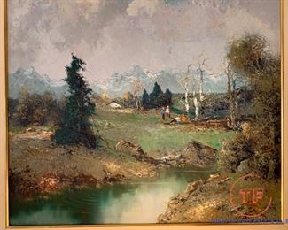 Framed Oil on Canvas Landscape Scene by WILLI BAUER