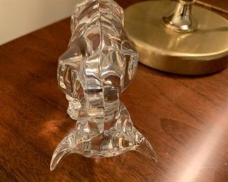 BACCARAT Signed Crystal Glass Bull Figurine