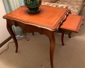 Mahogany Leather Topped Writing Side Table by Colonial Manufacturing Company