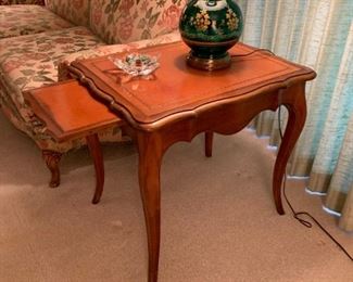 Mahogany Leather Topped Writing Side Table by Colonial Manufacturing Company