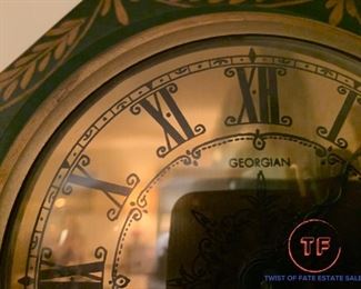 GEORGIAN Metal Banjo Wall Clock - Hand Painted Design