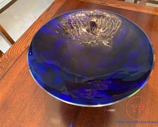 MAKORA KROSNO Poland Hand Made Pedestal Bowl - Jellyfish Design