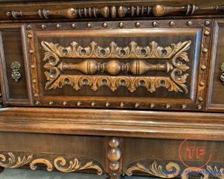 MAGNIFICENT Antique WEST END FURNITURE CO Rockford Illinois HAND CARVED NO 891 Dining Suite
