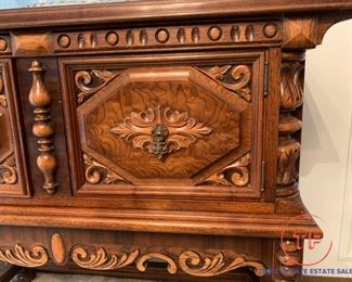 MAGNIFICENT Antique WEST END FURNITURE CO Rockford Illinois HAND CARVED NO 891 Dining Suite