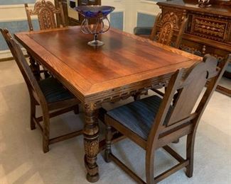 MAGNIFICENT Antique WEST END FURNITURE CO Rockford Illinois HAND CARVED NO 891 Dining Suite