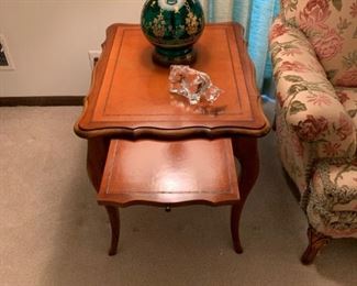 Mahogany Leather Topped Writing Side Table by Colonial Manufacturing Company