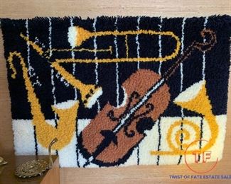 Vintage Jazz Latch Hook Wall Art
