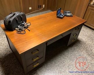 Vintage INDIANA DESK CO Wood Office Desk