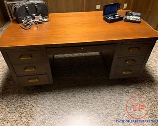 Vintage INDIANA DESK CO Wood Office Desk