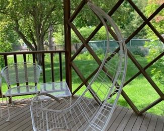 Vintage Metal Tear Drop Egg Swing Hanging Chair